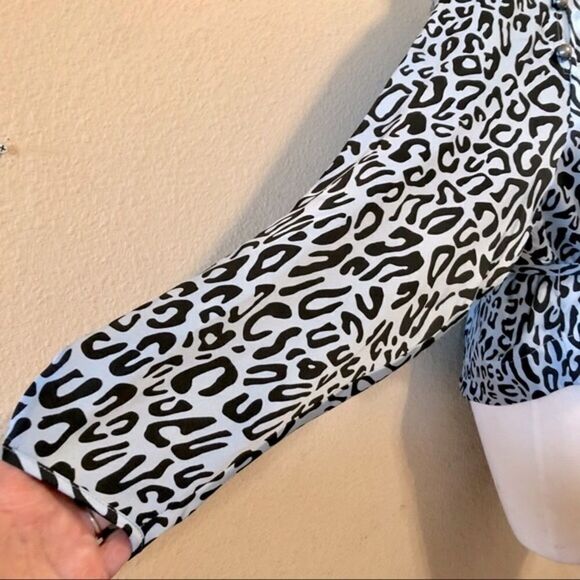 Rebecca Minkoff Angelina Leopard Print Tie Waist Blouse Size Small - Picture 9 of 15